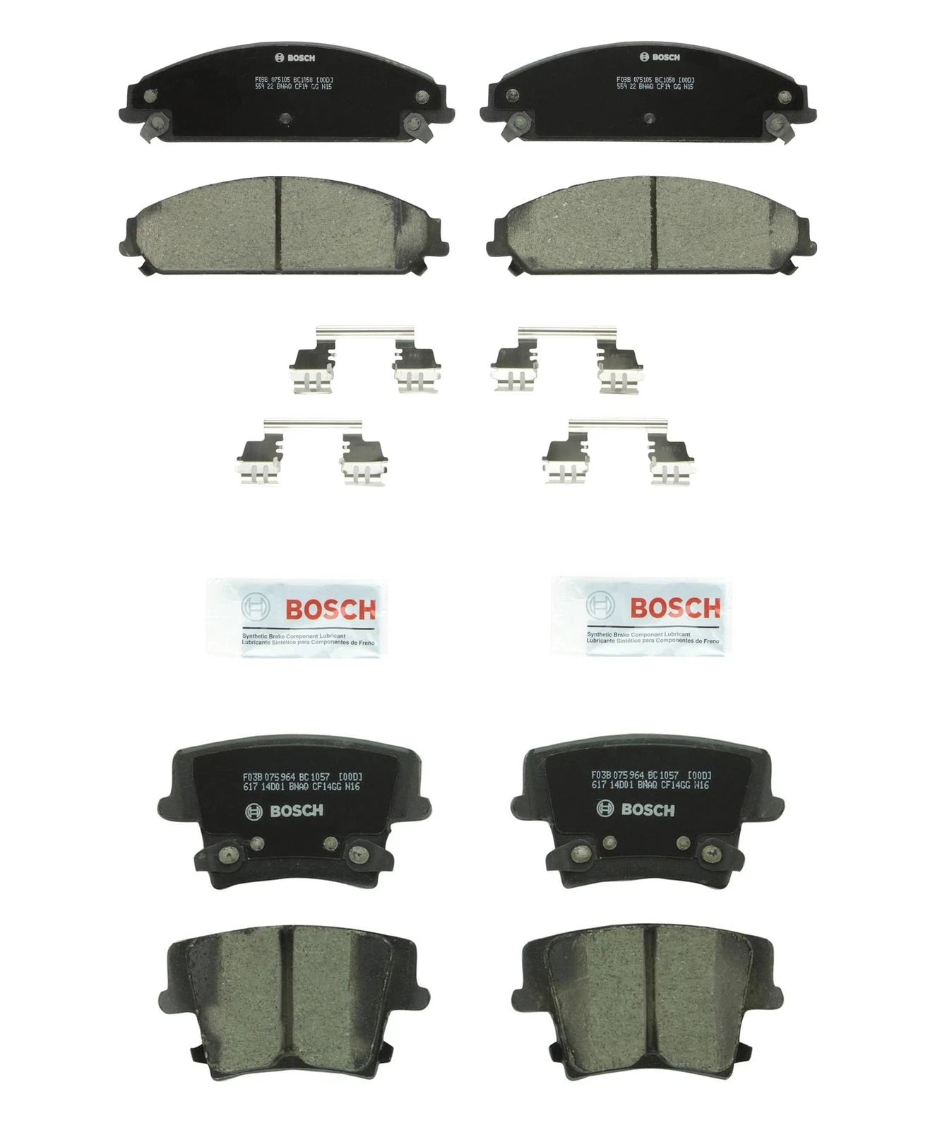 Set of 4 Bosch QuietCast Ceramic Disc Brake Pads for Dodge Chrysler