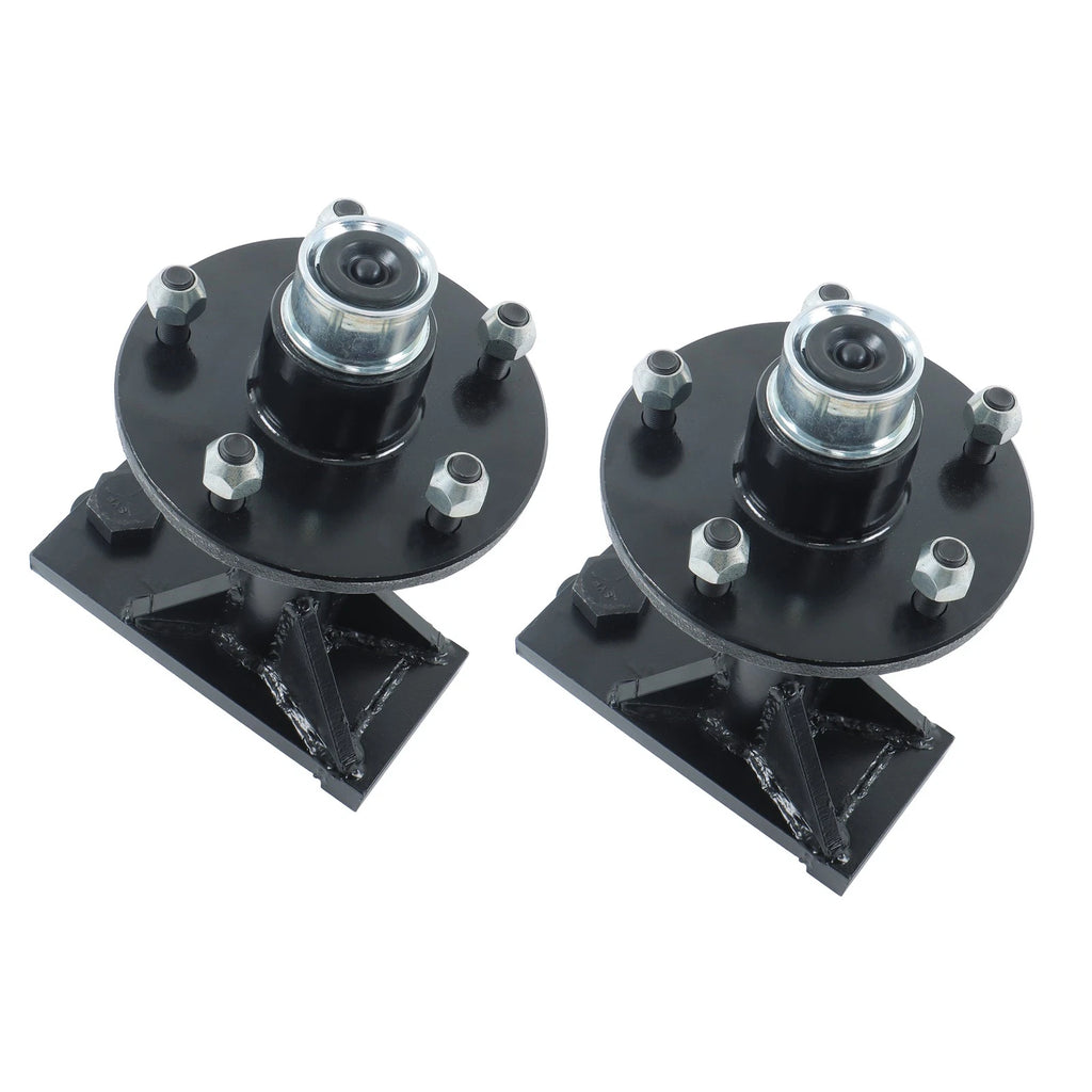 Set of 5.5 Lug Shipping Container Wheels and Bolt-On Spindle Kit