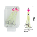 10X Glow in Dark Squid Hooks Fishing Lures for Saltwater (Sea & Boat)