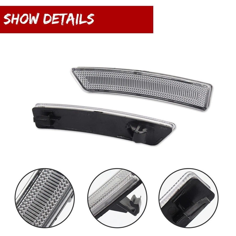 Clear Lens Front Fender Side Marker Reflector Lights for Lincoln Nautilus (2019–2022)