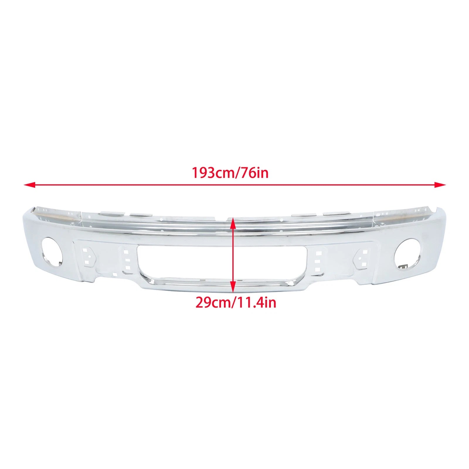 Split Style Front Bumper for Ford F-150 (2009-2015) Steel Chrome