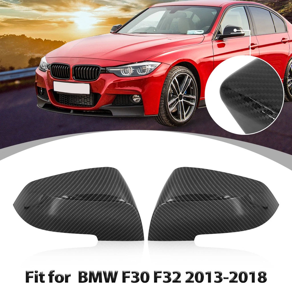 Pair Rear View Mirror Cover Cap for BMW F30 F32 (2013–2018) Carbon Fiber