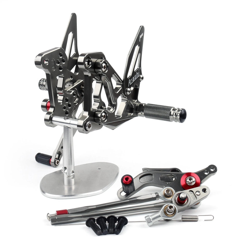 CNC Adjustable Rearset Foot Rest Pegs for MV Agusta F3 (2012–2016) Gray