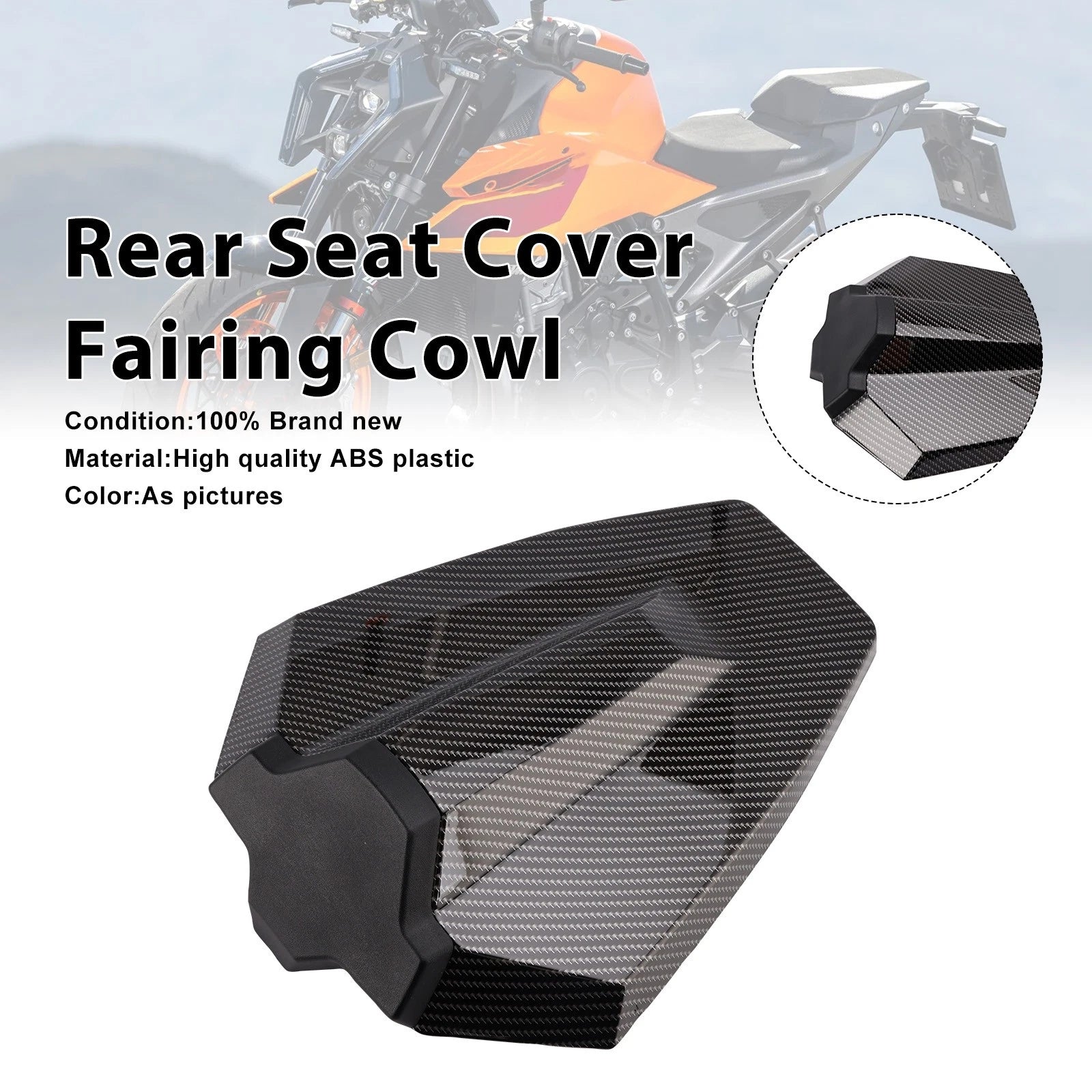 Rear Pillion Seat Cover Fairing Cowl for Duke 990 (2024–2025) Black