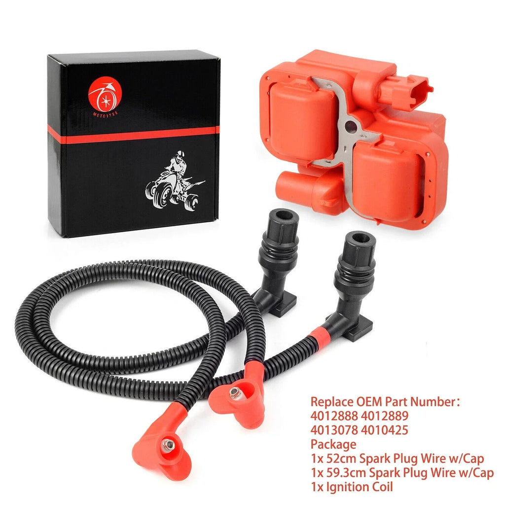 Ignition Coil w Spark Plug Wire for Polaris RZR/RZR S/RZR 4 800 EFI (2011–2014)