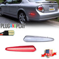 2X Clear Lens Red LED Rear Fender Side Marker Lights for Nissan Maxima (2000–2003)