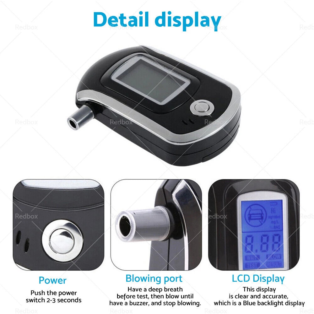 LCD Breath Tester for Universal Use (Portable Digital Alcohol Breathalyser)