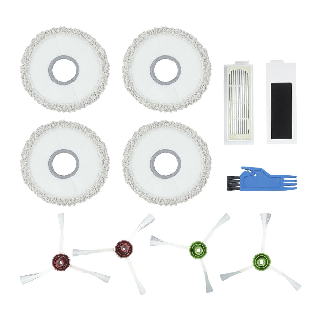 Set of 4 Filters Side Brushes Cleaning Cloths for Vacuum Cleaner