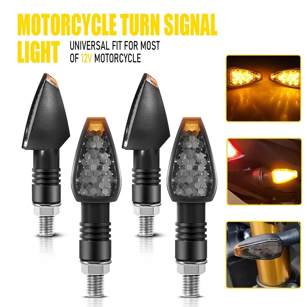 4X Turn Signals Blinker Light Smoke Amber for Yamaha Honda Kawasaki (V)