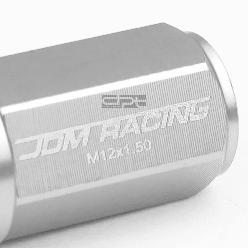 20x M12x1.5 53mm Tall Silver Aluminum Lug Nuts for JDM Vehicles