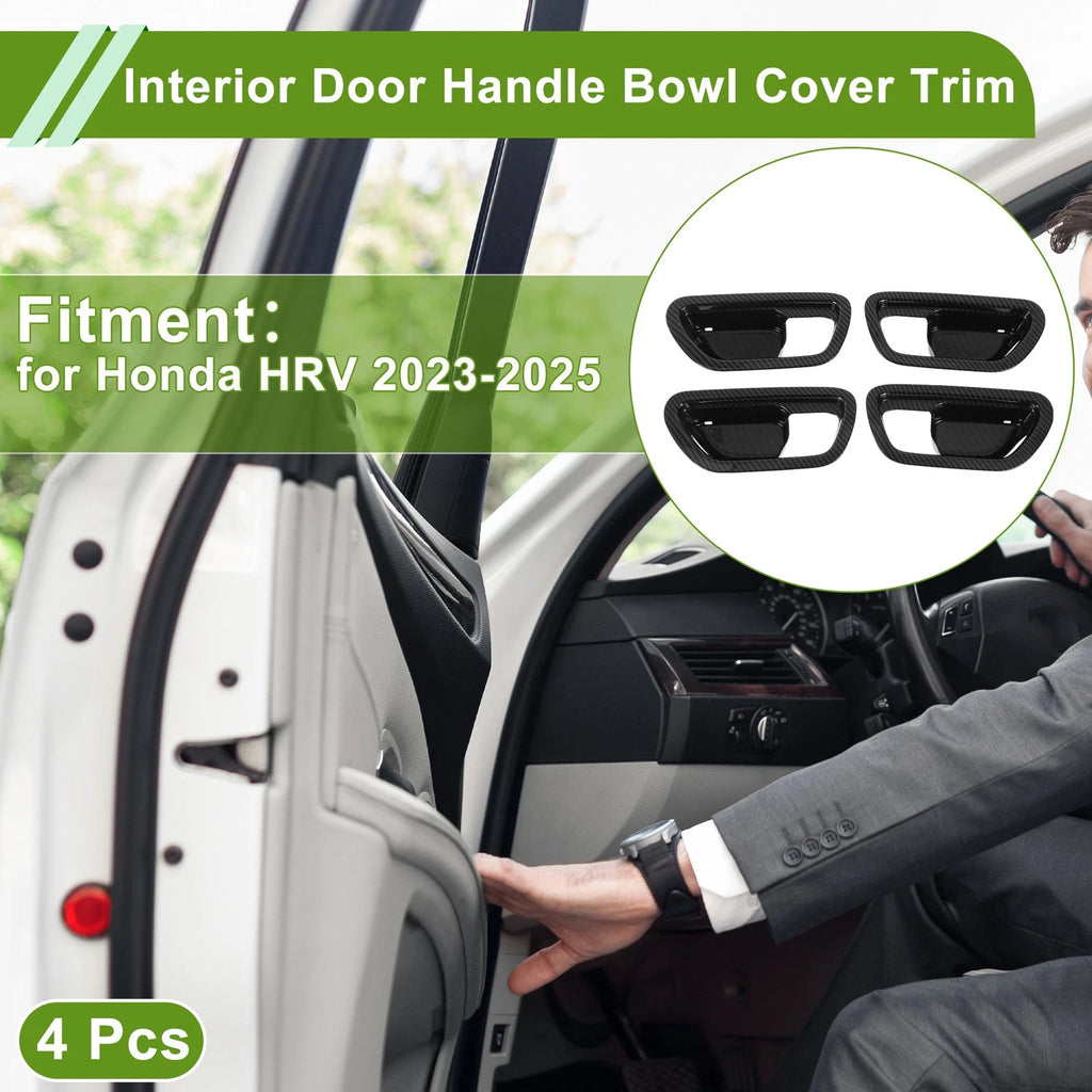 Interior Door Handle Bowl Cover Trim for Honda HR-V (2023–2025) Carbon Fiber Black