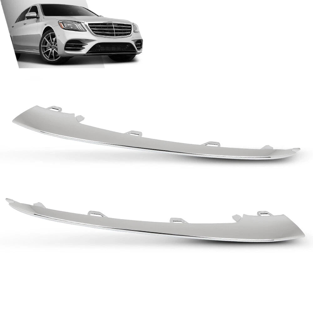 Set of 2 Front Bumper Trim Molding for Mercedes-Benz W222 S-Class
