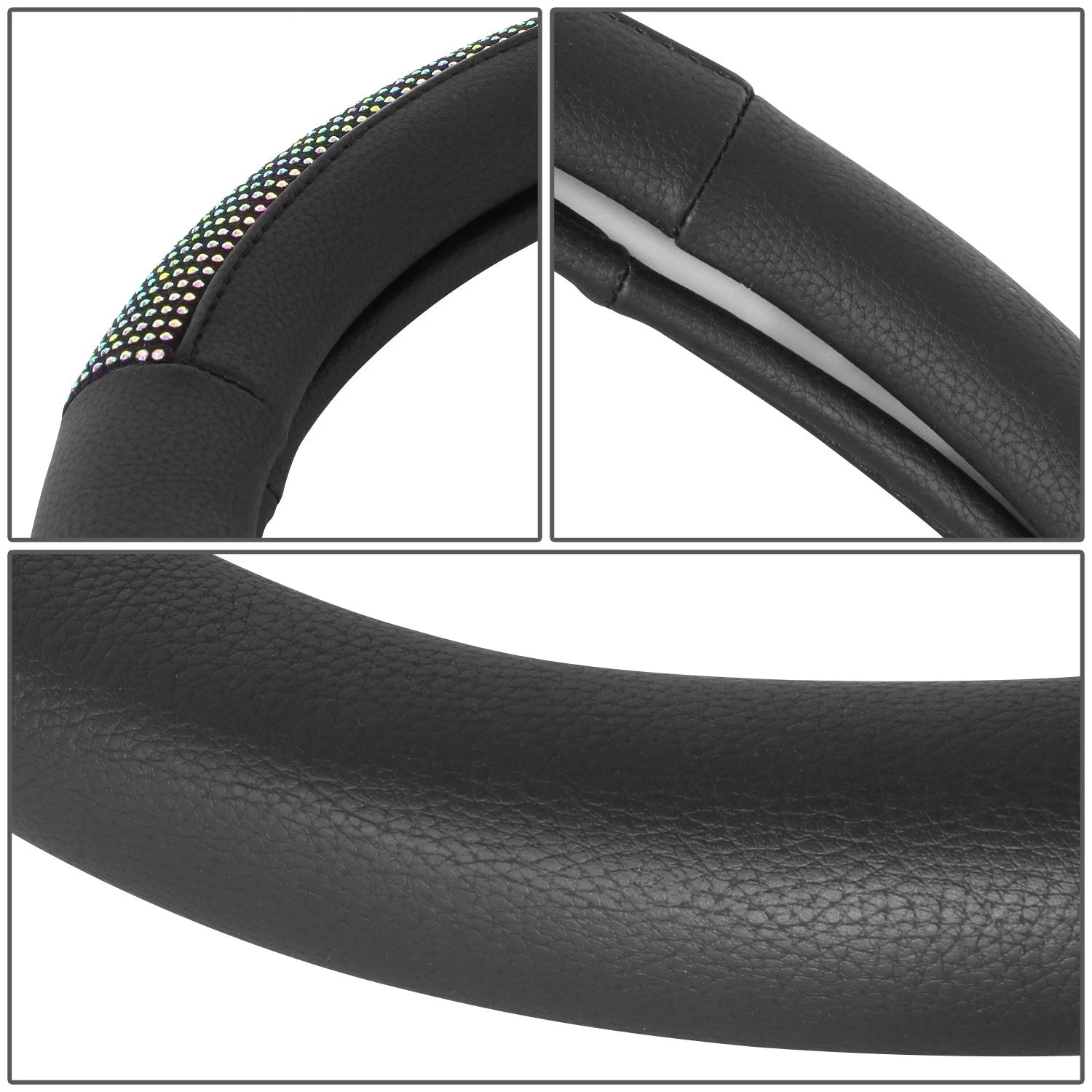 Steering Wheel Cover 14.5"-15" Universal Matte Grain Texture Diamond