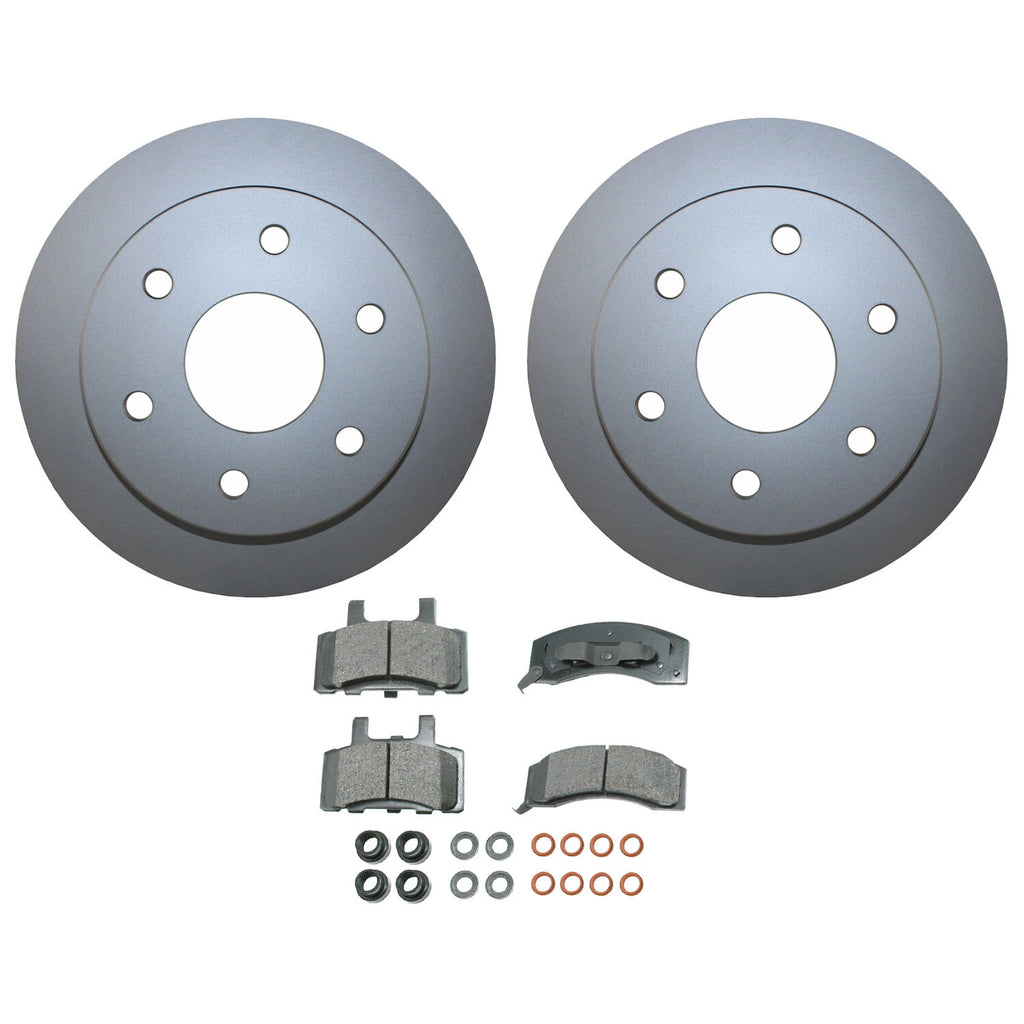 Front Brake Kit with 295mm Disc Rotors & Akebono Pads for Chevrolet GMC (4WD)