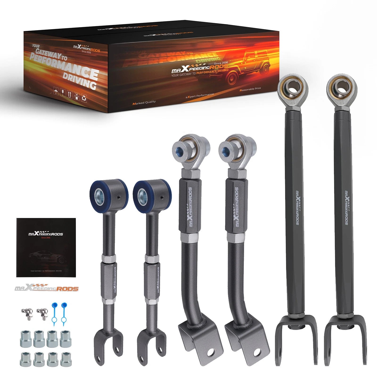 6x Adjustable Rear Toe Camber Arms for Nissan 350Z (2003–2009) Infiniti G35 (2003–2007)