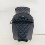 Saddlemen Roadsofa Seat for Harley-Davidson Touring (2008–2023) - Teal Lattice Stitch