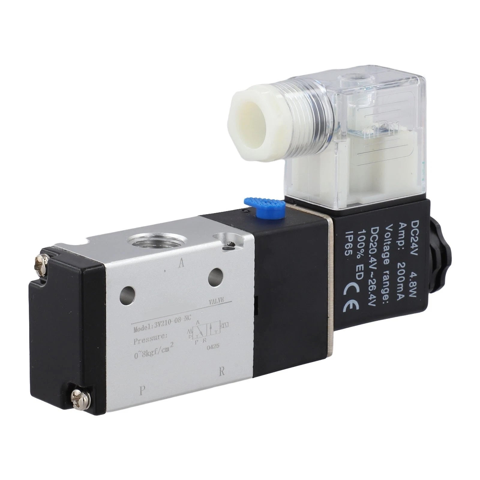 3-Way 2-Position Solenoid Valve for DC24V Pneumatic Systems (BSPT 1/4")
