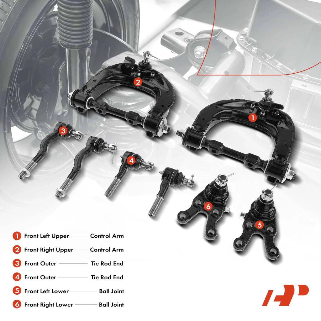 8x Front Control Arm Tie Rod Ball Joint for Mitsubishi Montero (1997–2000)