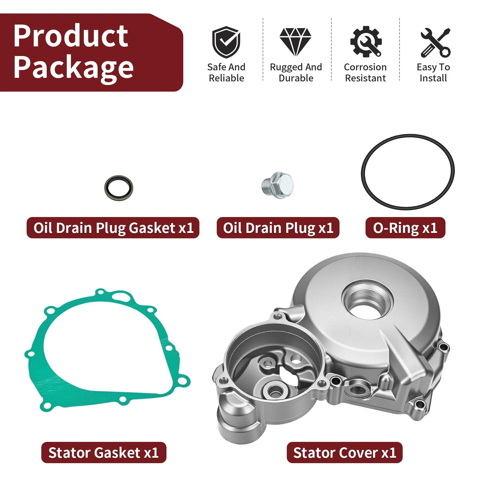 Crankcase Stator Cover & Gasket for Suzuki Quadsport Z400 LTZ400 (2003-2008)