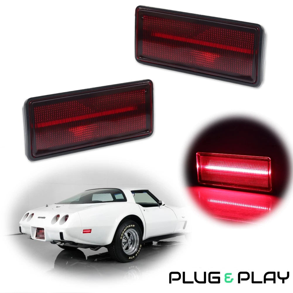 2X LED Side Marker Light Rear Red for Chevy Corvette C3 (1974–1979)