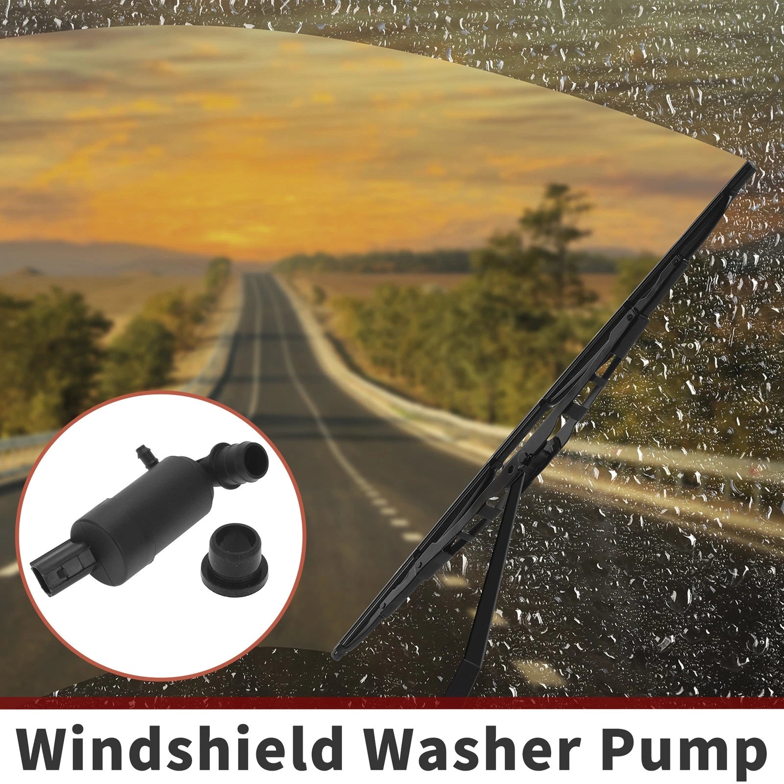 Windshield Washer Pump w/ Grommet for Ford (No.BV6117K624AB)