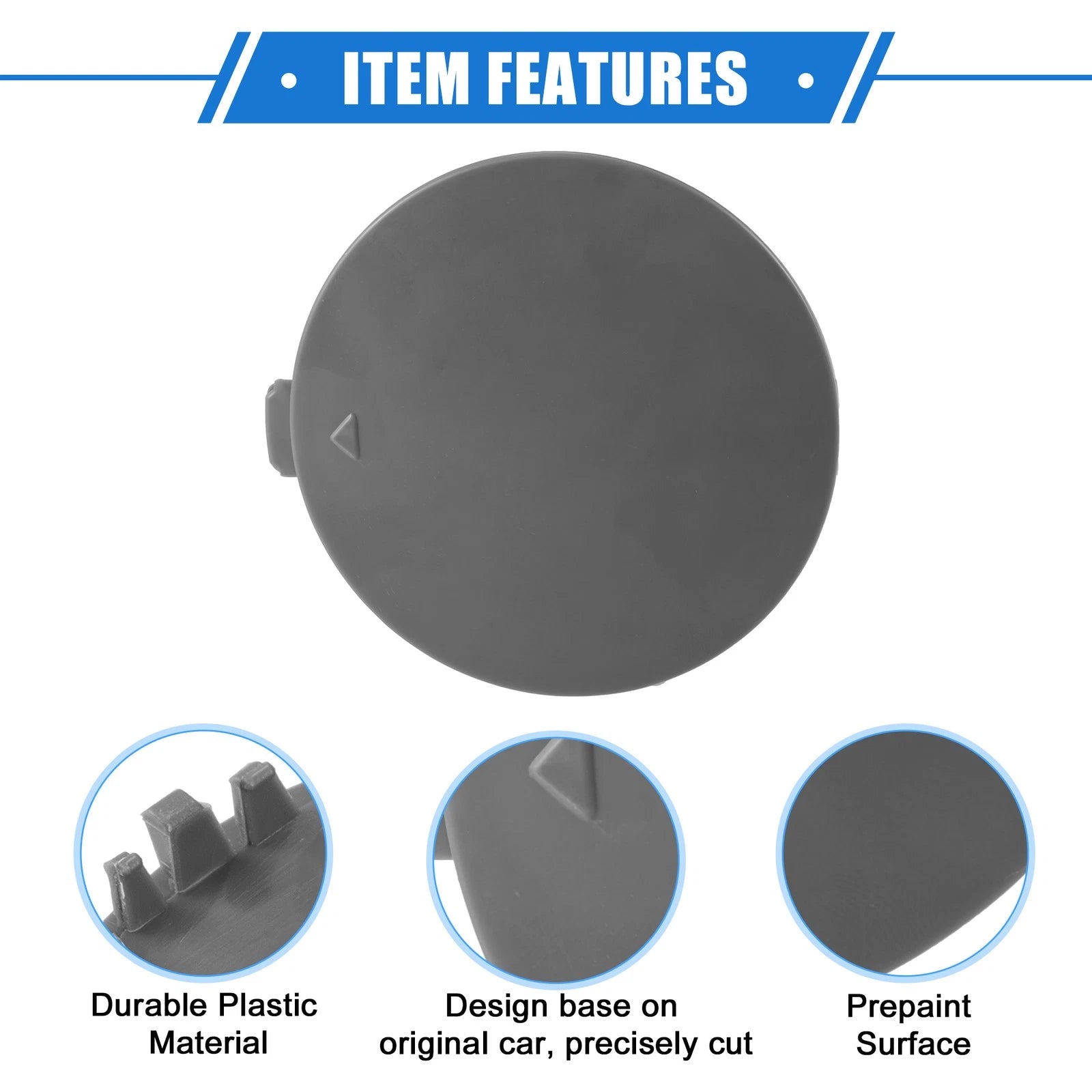 Tow Hook Eye Hole Cover Cap for BMW X5 (2016–2018) - Front Right, Gray