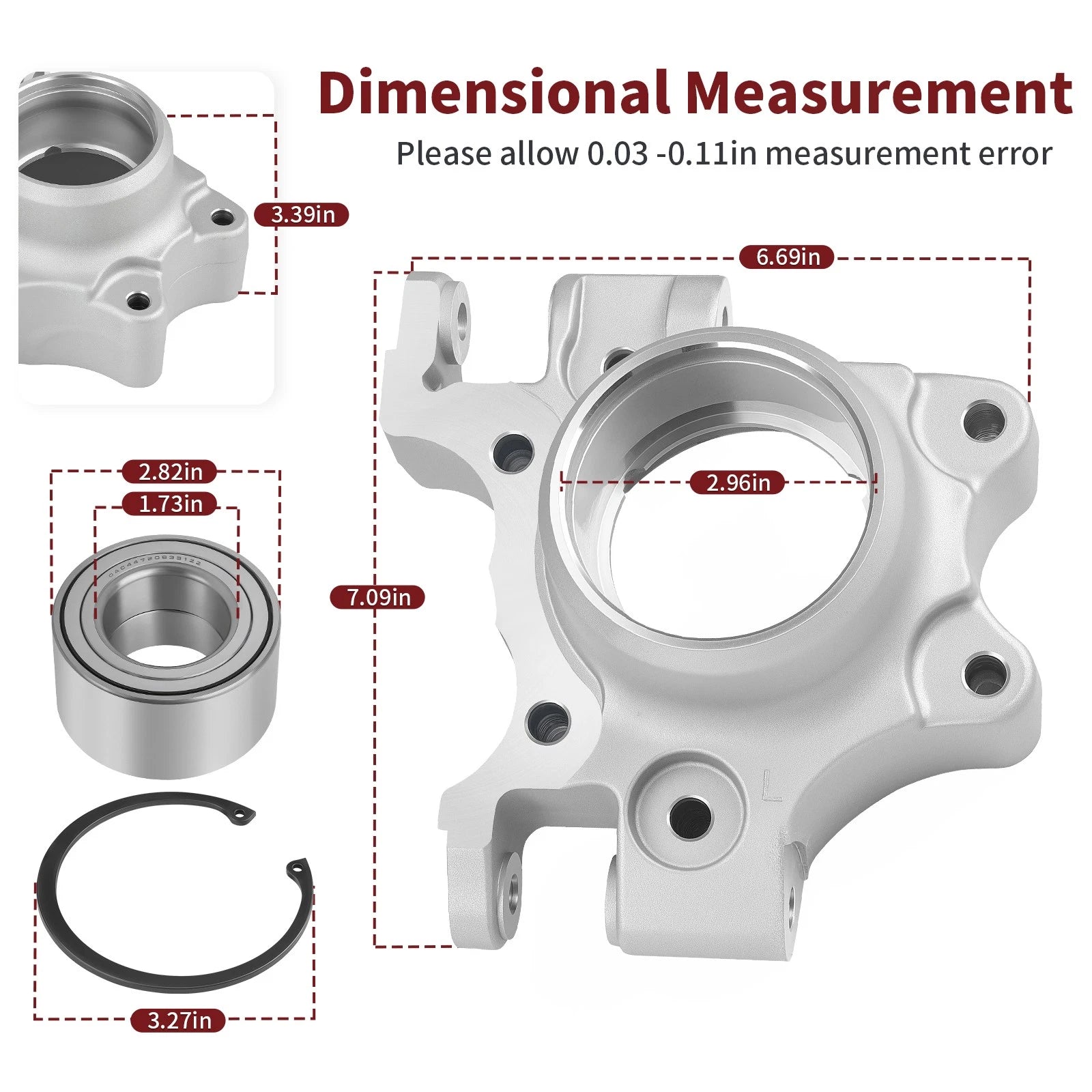 Left Rear Knuckle Carrier w/ Bearing 5138415 for Polaris RZR XP 1000 (2014–2017)