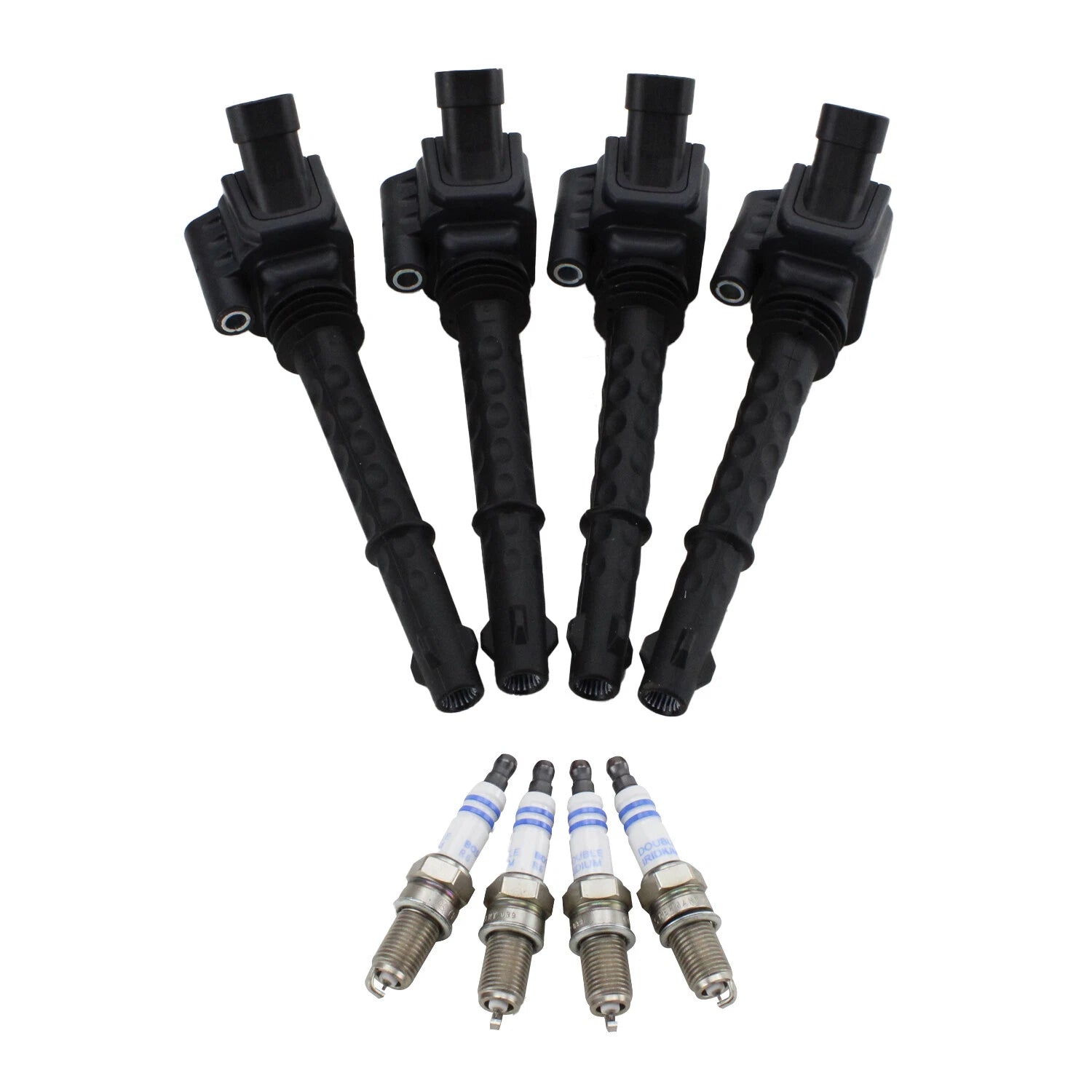 Set of 4 Ignition Coils & 4 Double Iridium Spark Plugs for Dart 500 (2013–2016)