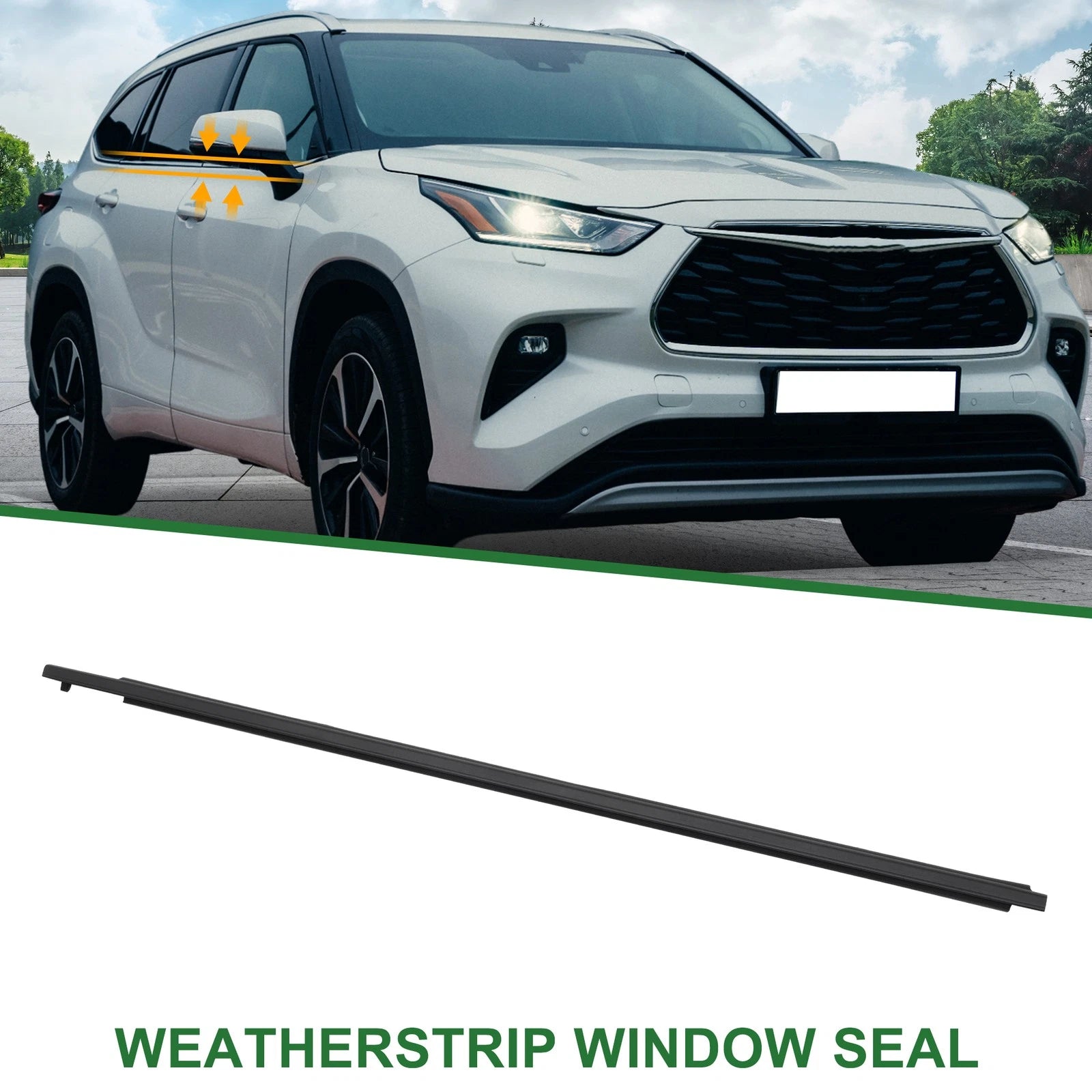 1pc Front Right Weatherstrip Window Seal No.757100E030 for Toyota Highlander (2001–2007)