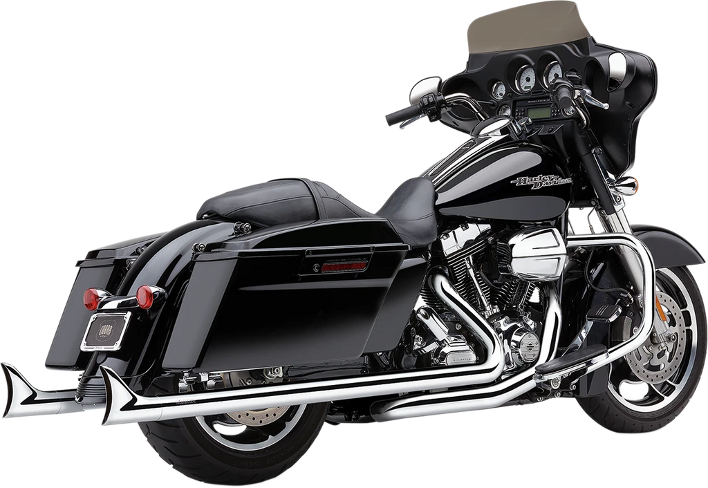 Cobra Dual Speedster Chrome Fishtail Exhaust for Harley Touring (2010–2016)
