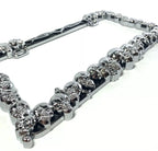 License Plate Frame Holder Black Chrome Metal Skull for Universal Car SUV Truck (Any Year)