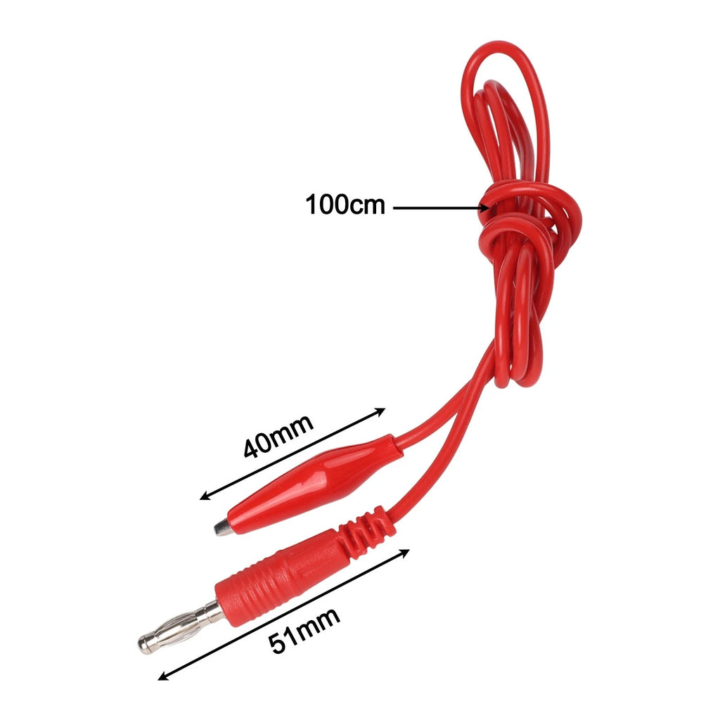 Set of 2 Test Leads 3ft with Banana to Crocodile Clips for Quick Connections
