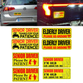 Reflective Senior Driver Car Magnet Sign for Bumper (Yellow, 1 Pack)