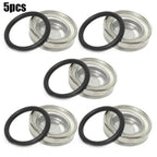 Set of 5 Brake Master Cylinder Reservoir Sight Glass Lens Gaskets for Motorcycle