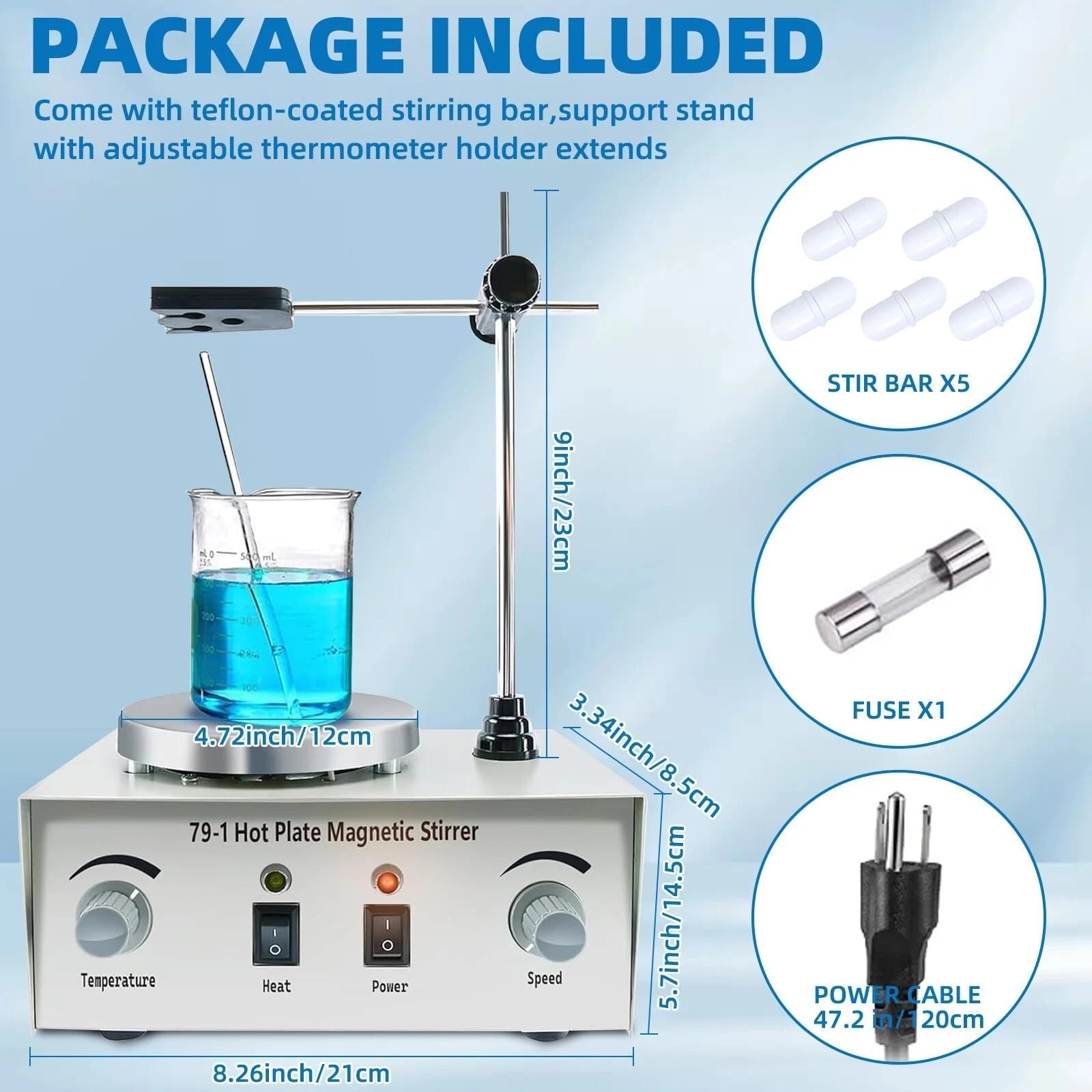 Digital Hot Plate Magnetic Stirrer for Lab Heating Mixer (1000mL)