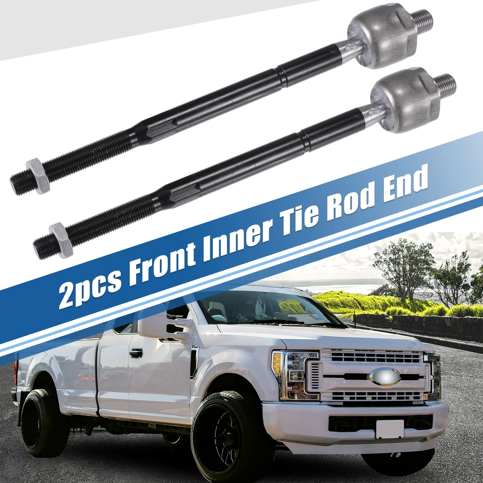 2pcs Front Inner Tie Rod End Link for Ford Explorer, Lincoln MKT 