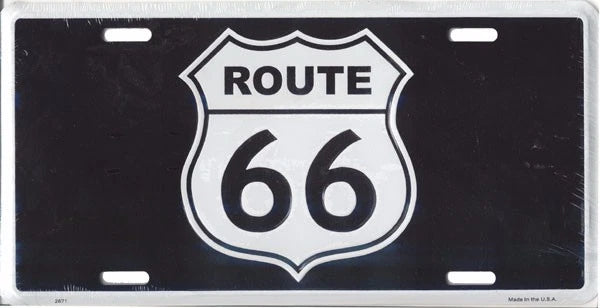Route 66 License Plate Engine Sign Decal for Kicks
