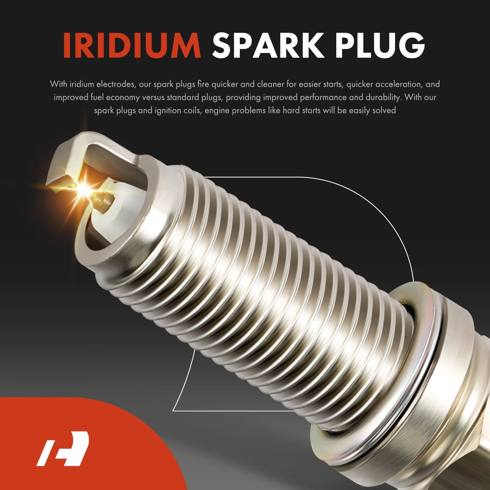 Set of 4 Ignition Coils and 4 Iridium Spark Plugs for Hyundai Sonata