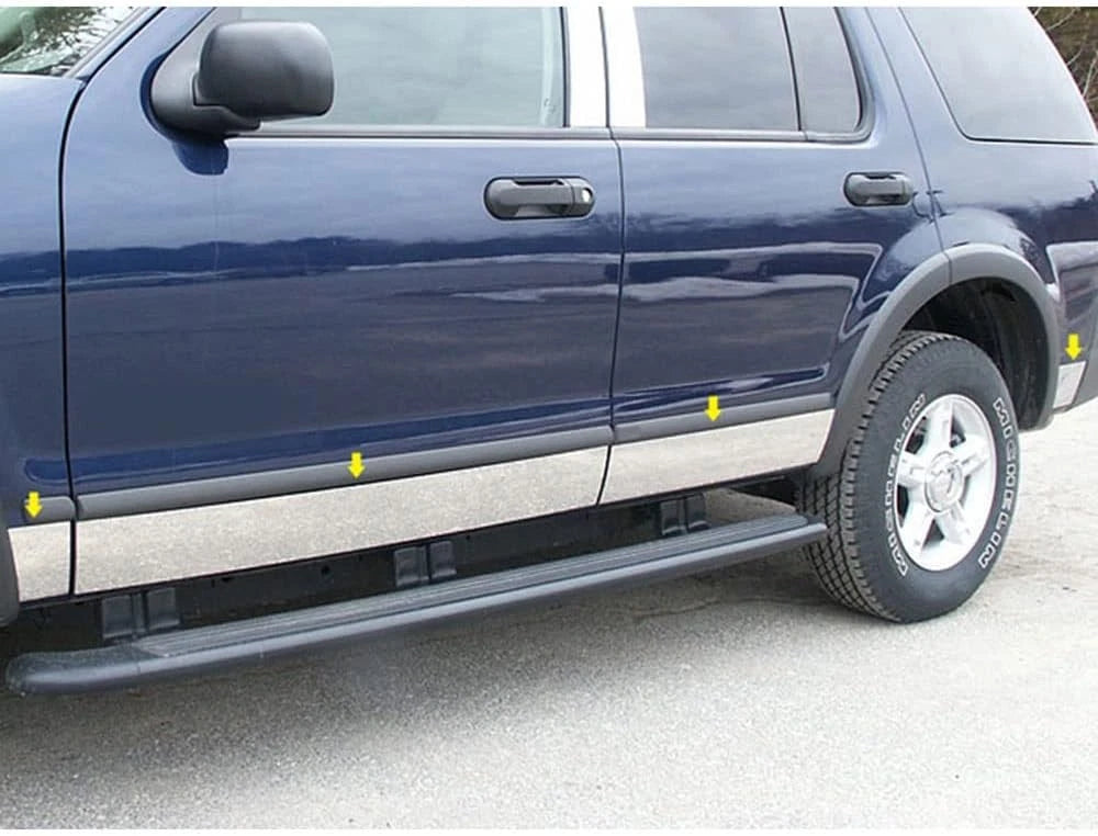 8pc. Luxury FX Chrome 5' Door Molding for 2006-2010 Ford Explorer