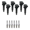 Set of 6 Ignition Coils & NGK Iridium Spark Plugs for Optima Santa Fe (2001–2006)