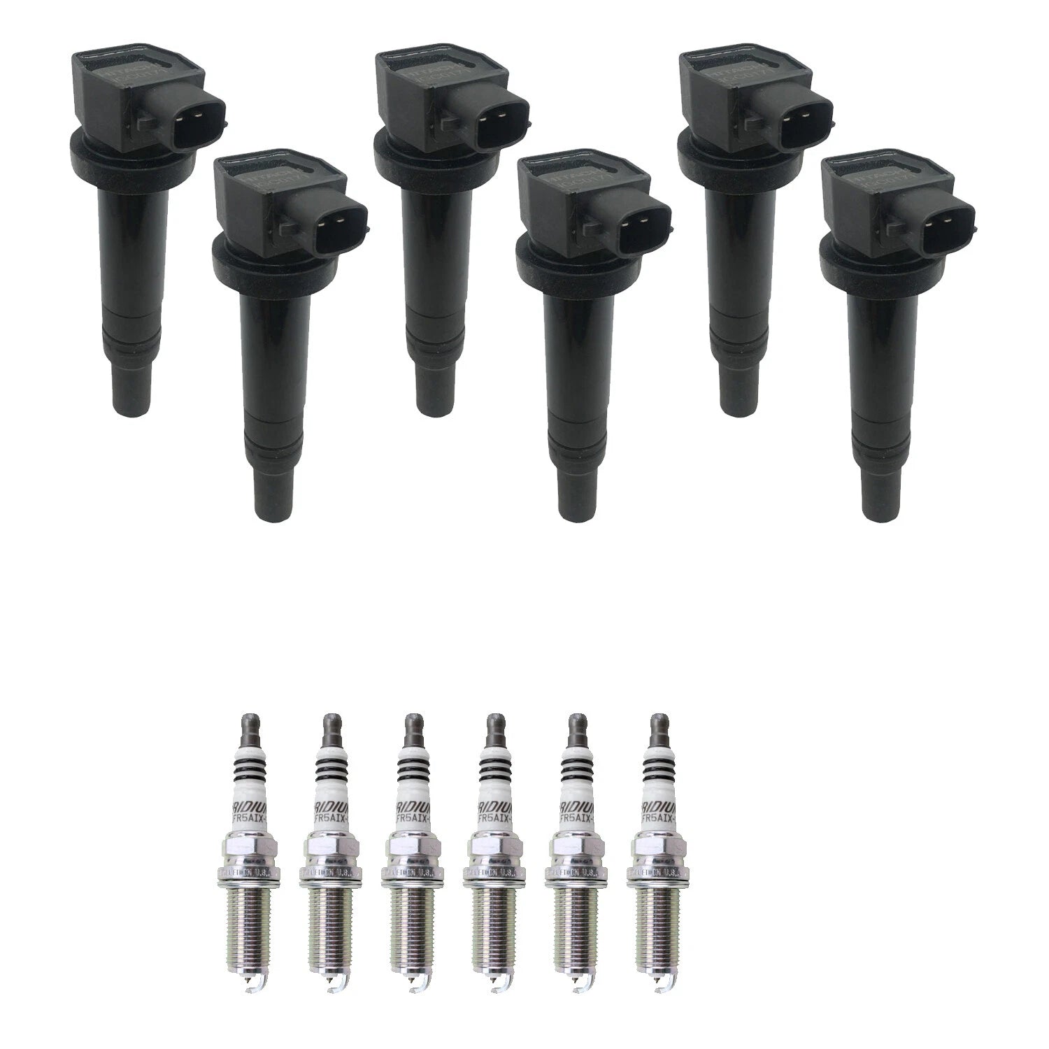 Set of 6 Ignition Coils & NGK Iridium Spark Plugs for Optima Santa Fe (2001–2006)