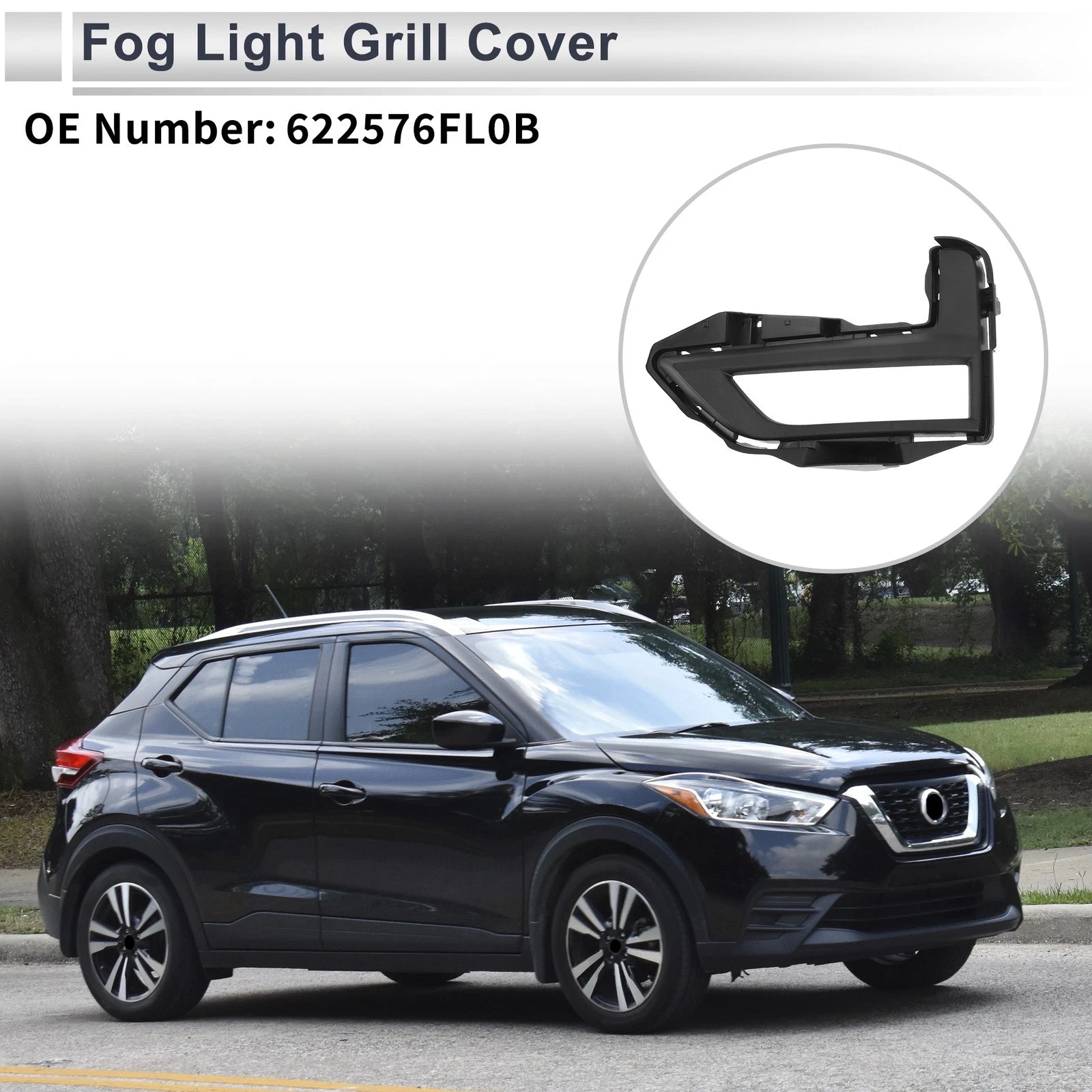 1 Pc Fog Light Grill for Nissan Rogue (2017–2020) No. 622576FL0B