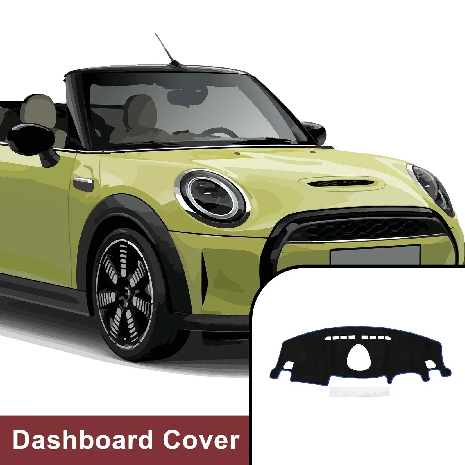 Dashboard Dash Cover for BMW Mini Clubman (2015-2024) Sun Pad Black/Blue