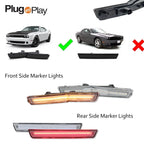 4X Clear LED Side Marker Lights for Dodge Challenger (2018–2022)