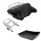 Chopped Trunk Backrest Pad Chrome Rack for Harley Touring Road King (2014–2026)