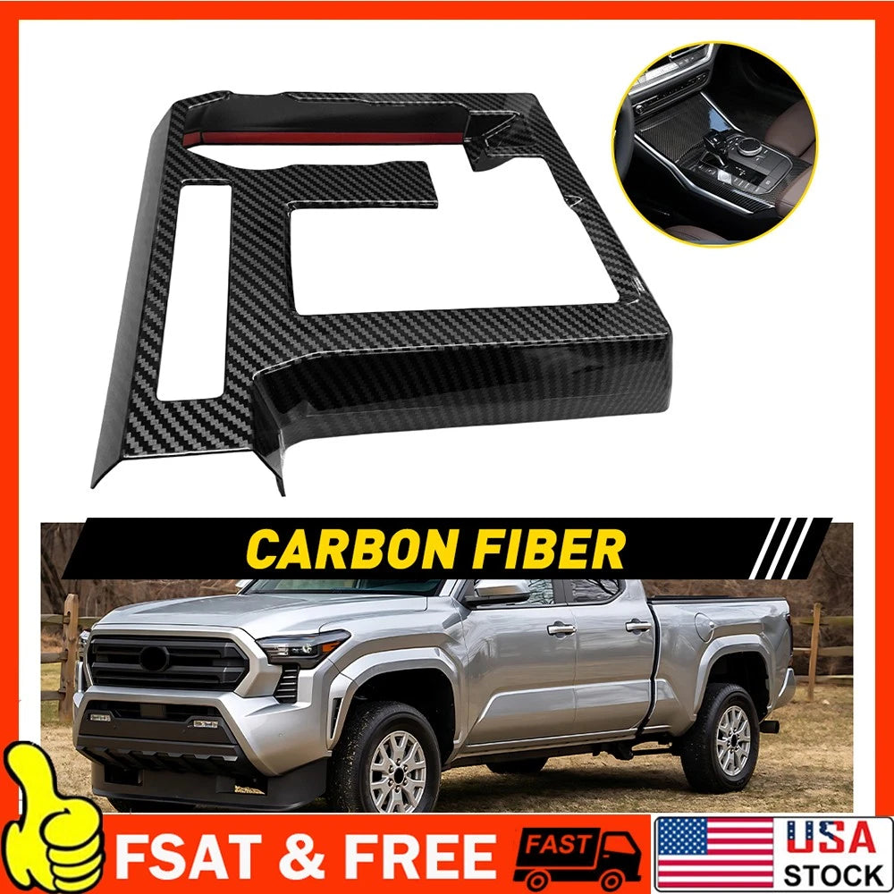 Carbon Fiber Console Gear Shift Panel Cover for Toyota Tacoma (2024â2025)