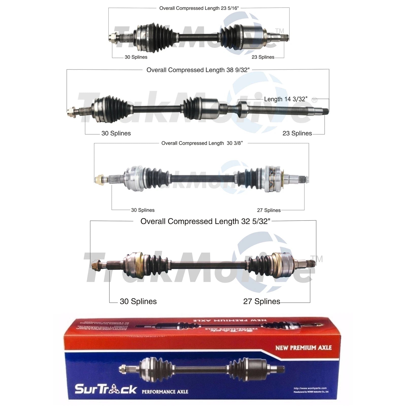 Set of 2 CV Axle Shafts for Lexus GS300 IS250 (1998–2005)