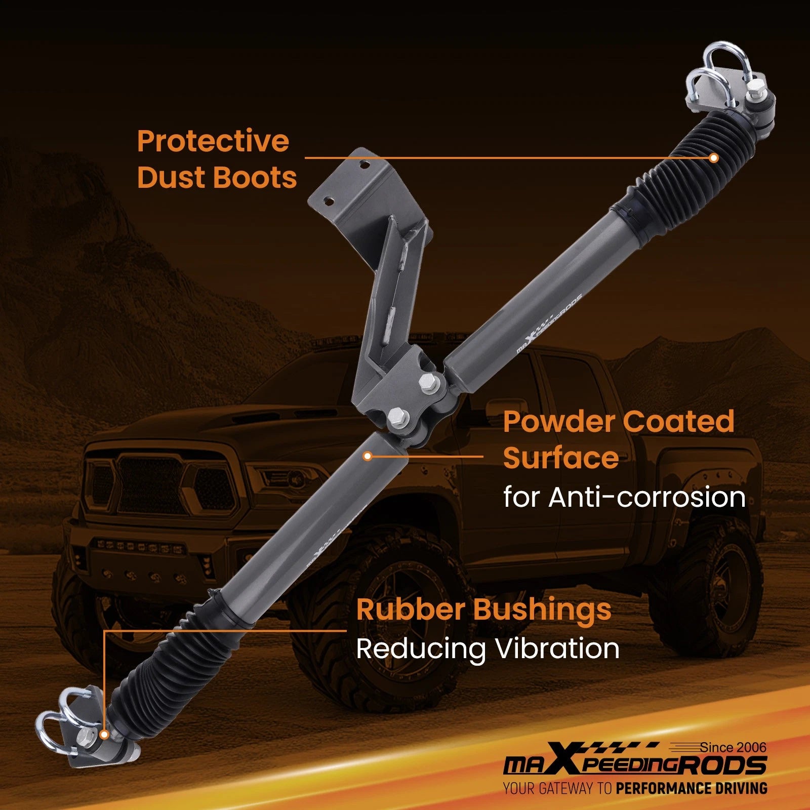 Dual Steering Stabilizer for Ram 2500/3500 4WD (2014-2026)