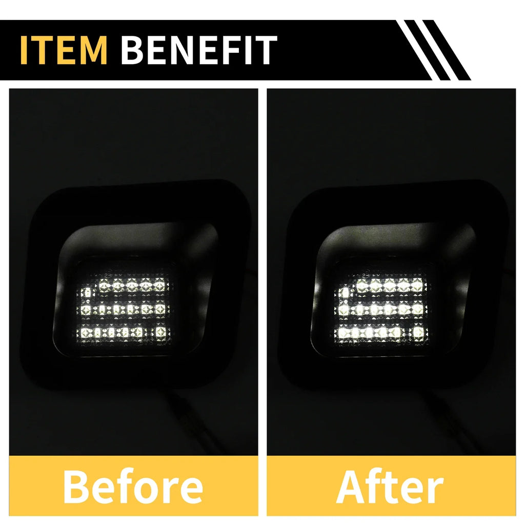 2 x License Plate Lights White for Dodge Ram 1500 2500 3500 (2010-2023)