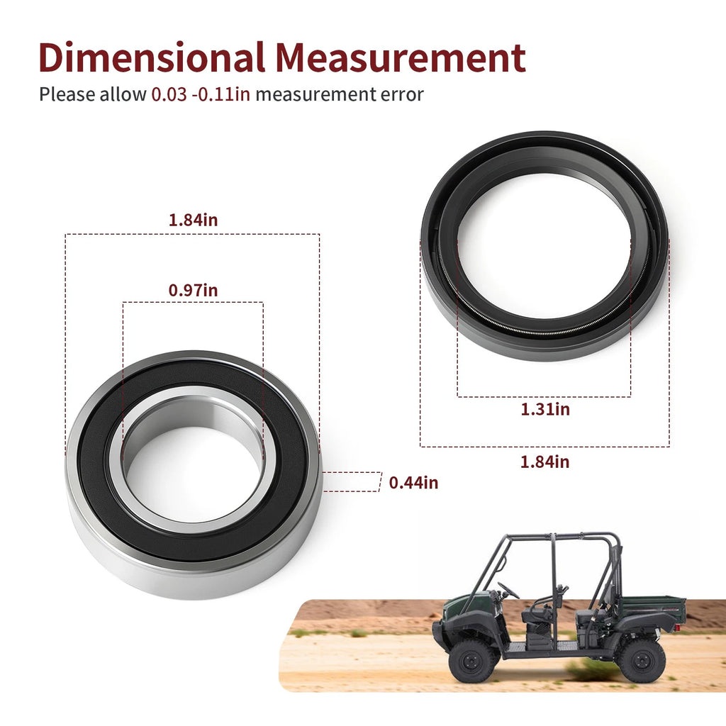 Set of 2 Front Wheel Bearing Seals for Kawasaki Mule (2010–2020)